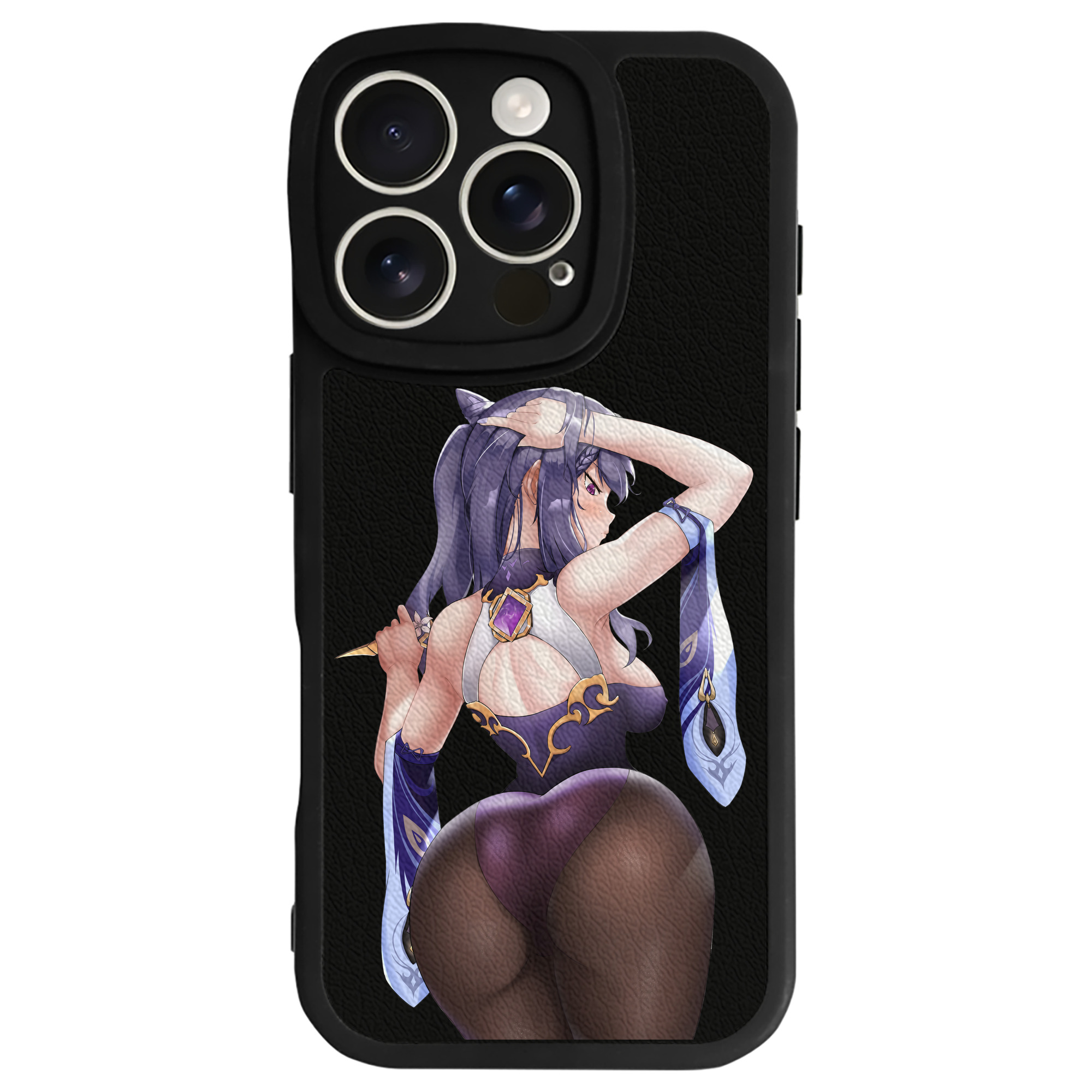 げんし神 刻晴 こくせい genshin Kokusei 【iPhone 16シリーズ対応】シリコンスマホケース（レザー調） 材質：シリコン